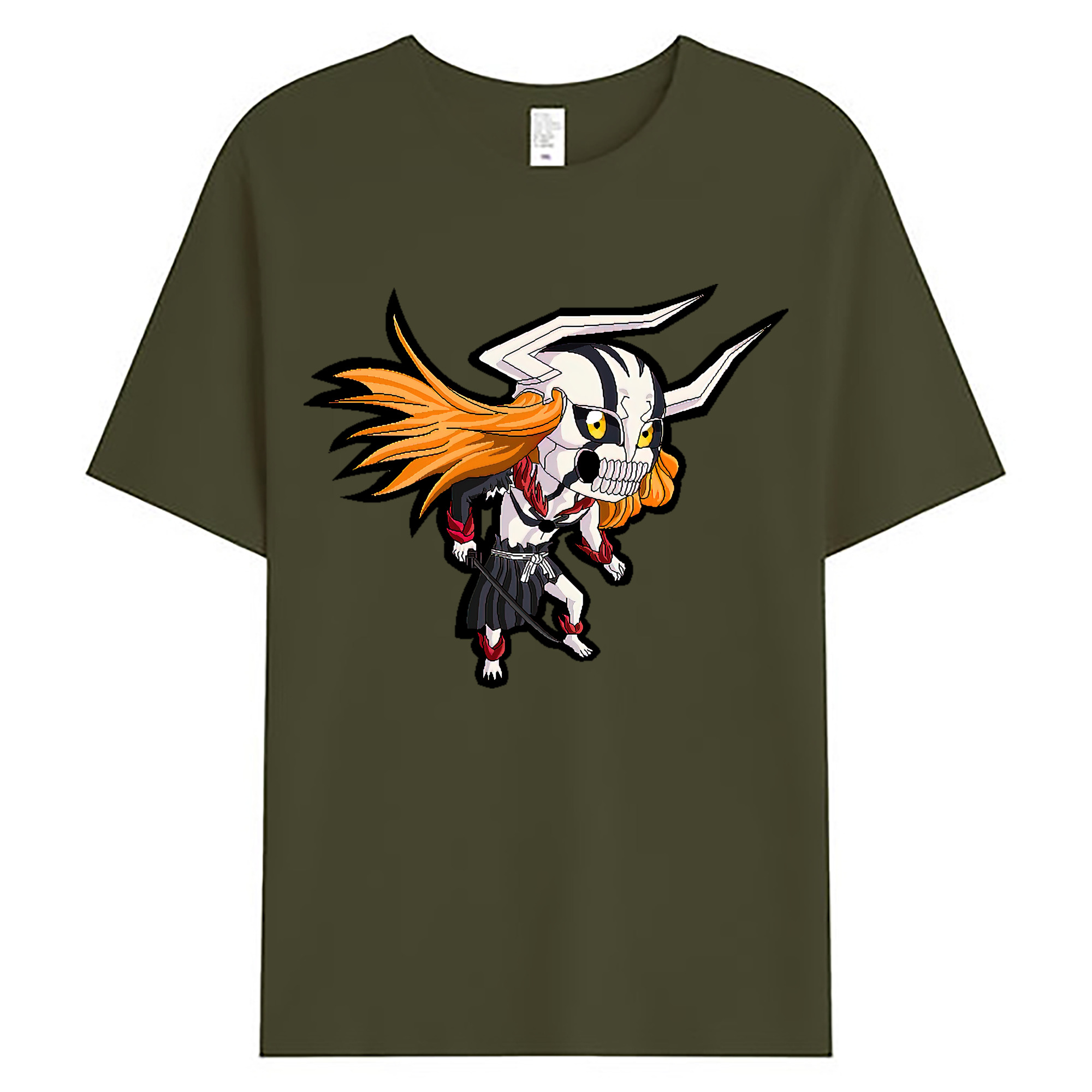 （画像用） ブリーチ 黒崎一護（くろさき いちご）BLEACH Kurosaki Ichigo 綿100％ メンズ半袖Tシャツ｜肌触りやわらか＆通気性